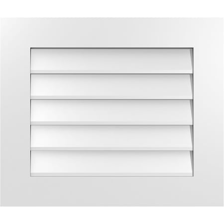 Ekena Millwork Vertical Surface Mount PVC Gable Vent: Non-Functional, w/ 3-1/2"W x 1"P Standard Frame, 26"W x 22"H GVPVE26X2201SN